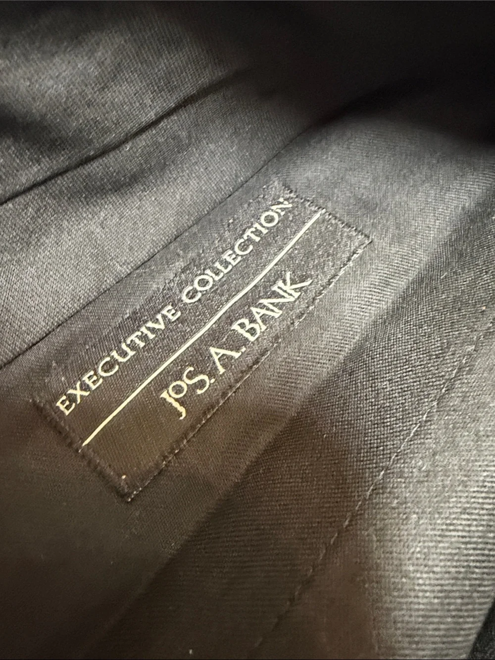 JosA.Bank Navy Dress  sz. 38 Pants with Navy Micro-Check Button-Down 2xL Shirt